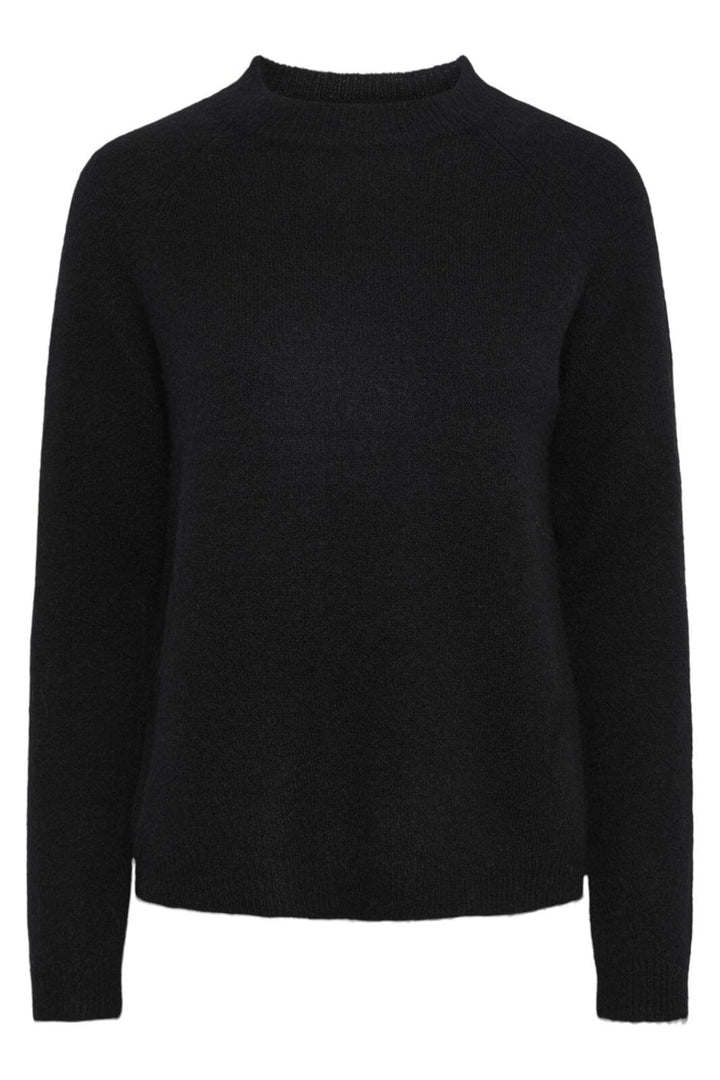 Pieces - Pcjuliana Ls O-Neck Knit - 3933833 Black Strikbluser 