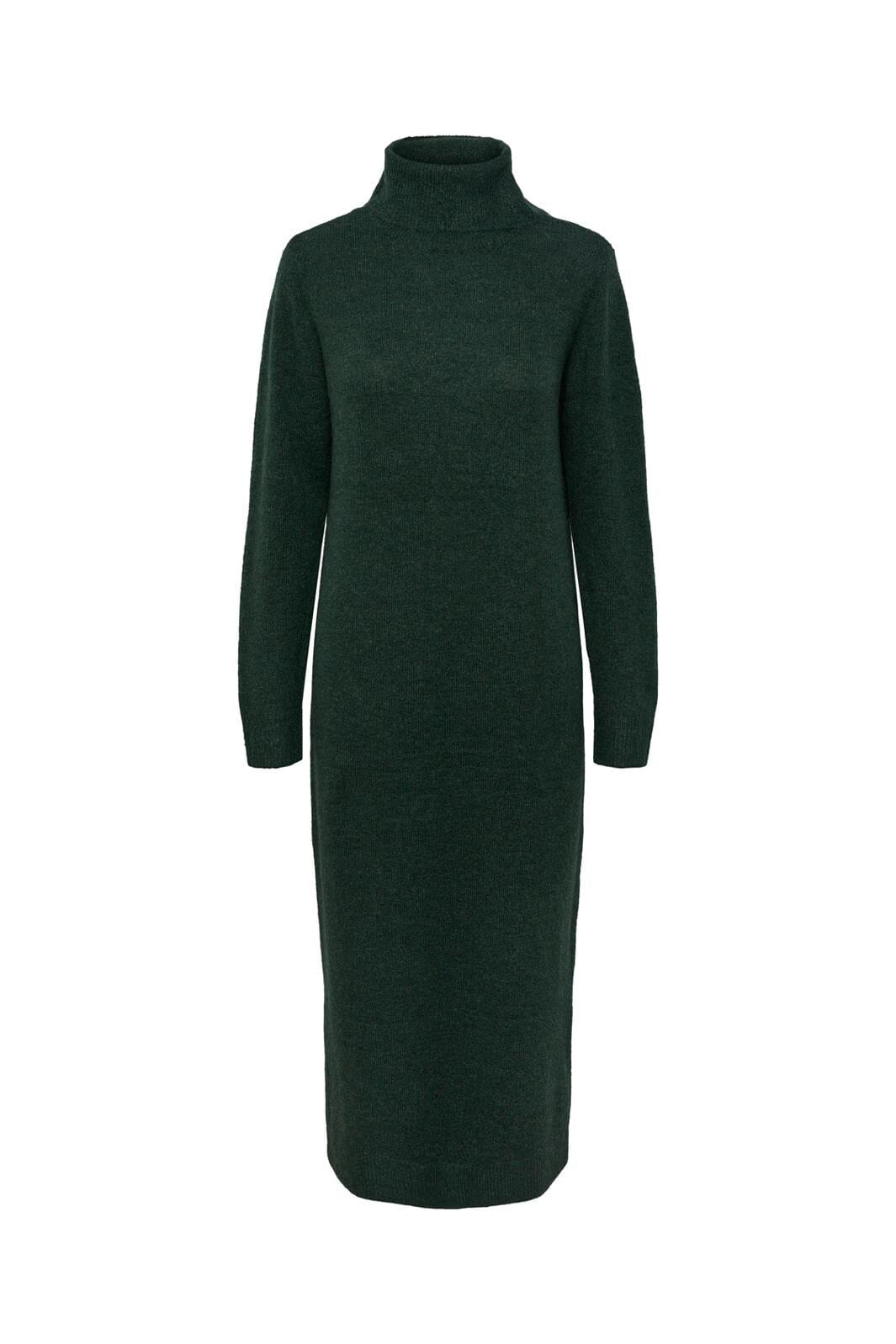 Pieces, Pcjuliana Ls Rollneck Knit Dress, Trekking Green