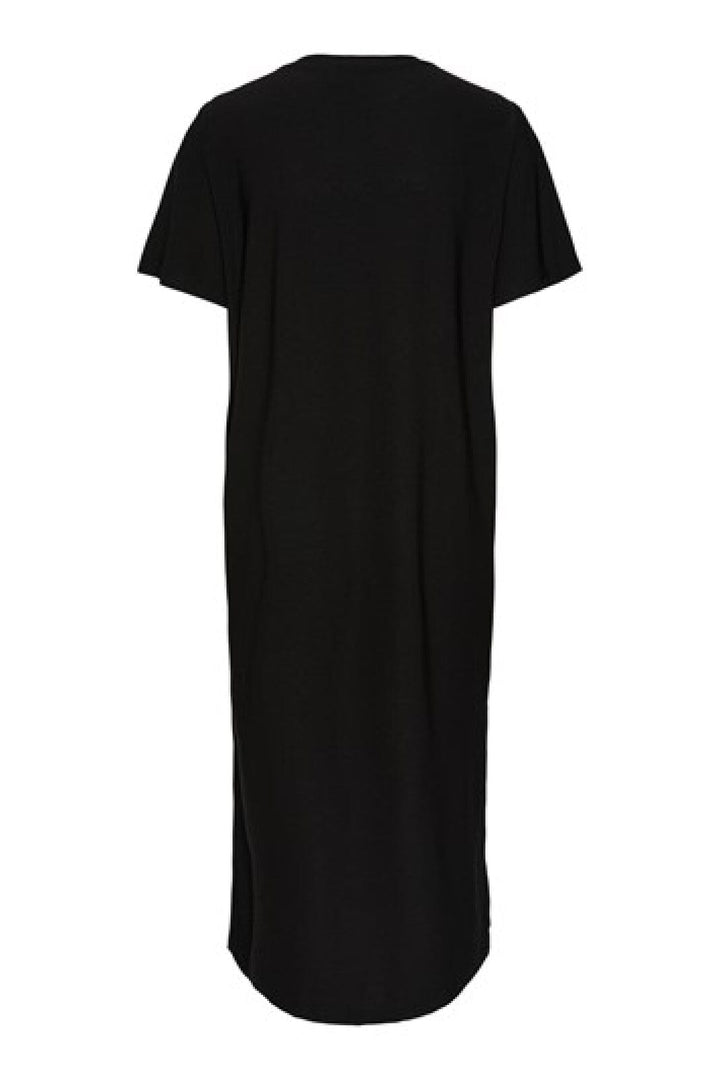 Pieces - Pcjysalinda Ss O-Neck Long Dress - 4362731 Black Kjoler 