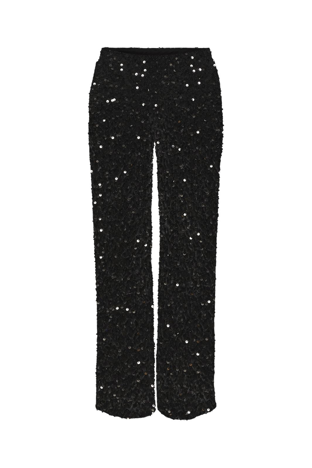 Pieces - Pckam Wide Pant - 4617668 Black Black Sequins