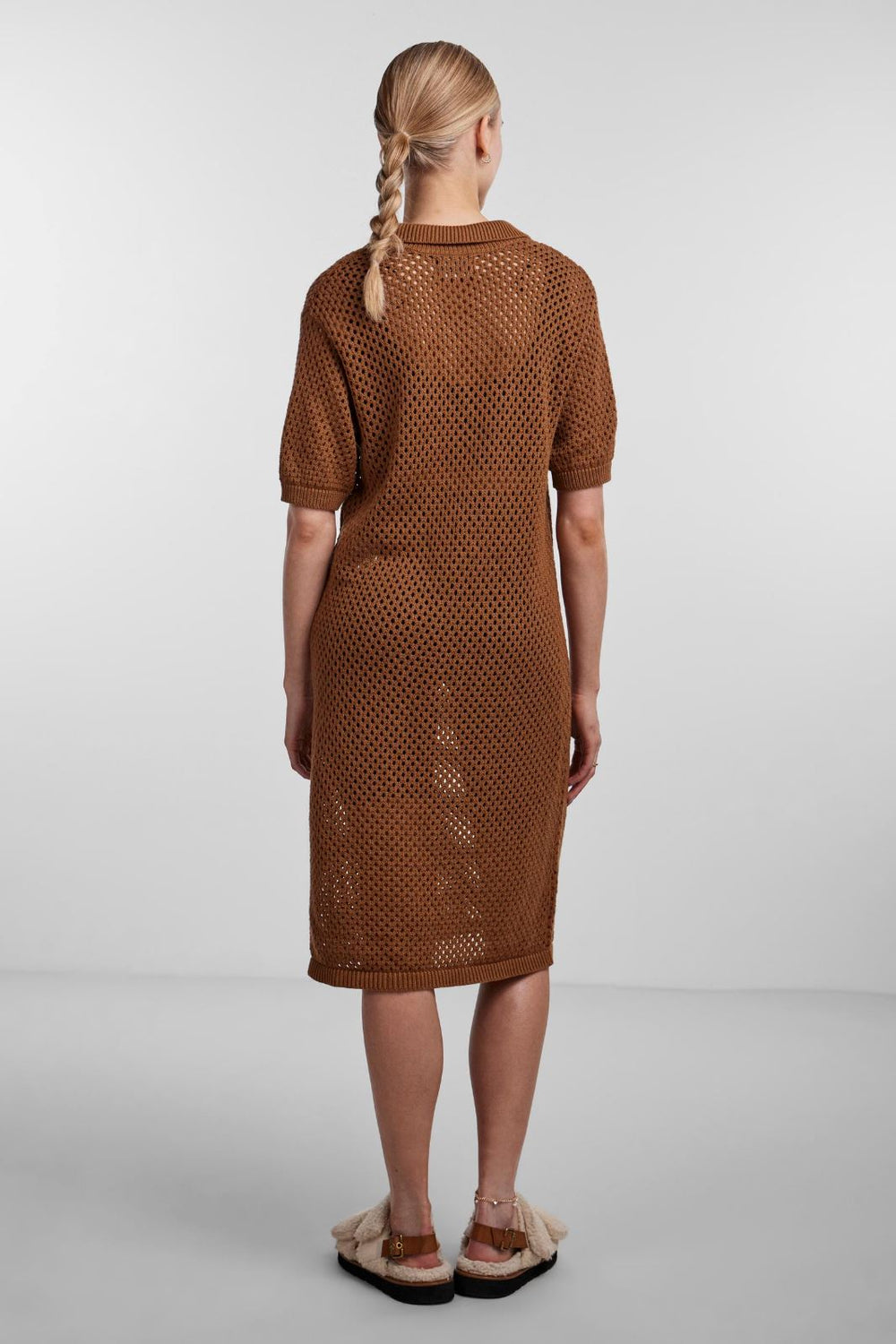 Pieces - Pclaya 2/4 Below Knee Polo Knit Dress - Thrush Kjoler 