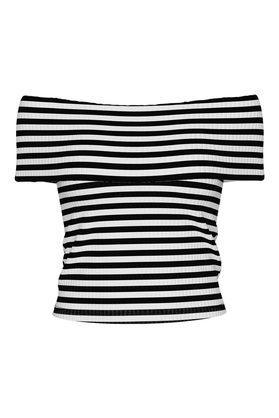 Pieces - Pclaya Ss Off Shoulder Top - 4707950 Black White Stripes