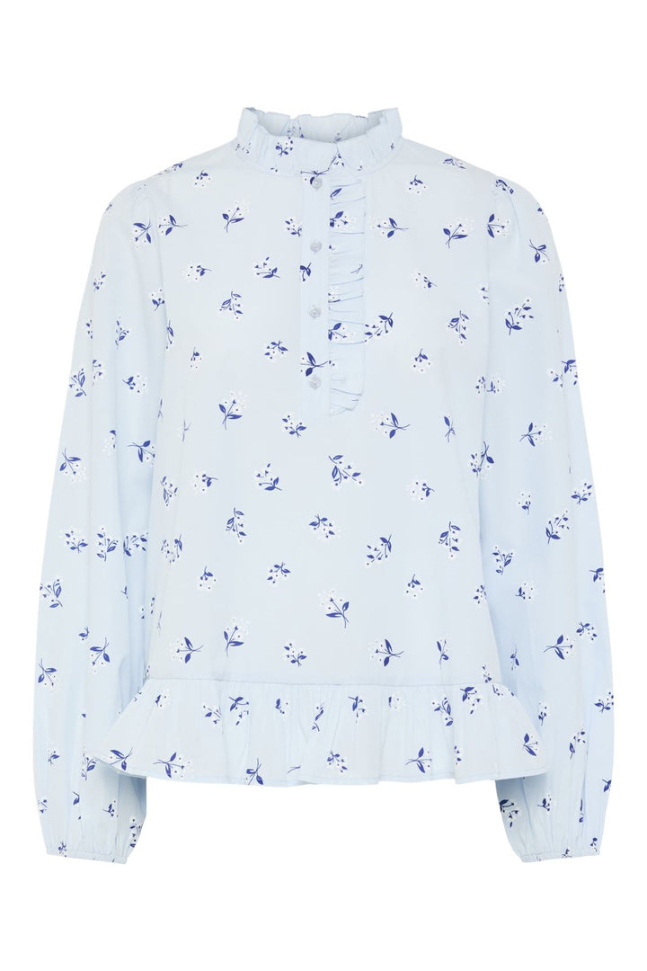 Pieces - Pclotus Ls O-Neck Top - 4684444 Nantucket Breeze Flower