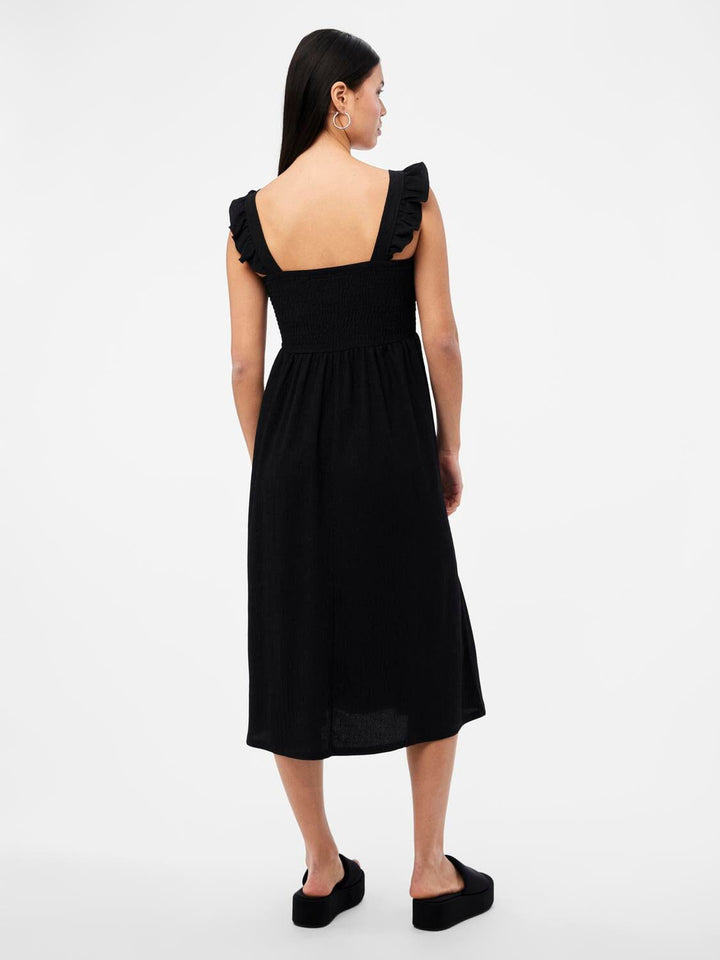 Pieces - Pcluna Smock Strap Dress Sa - 4433217 Black Kjoler 