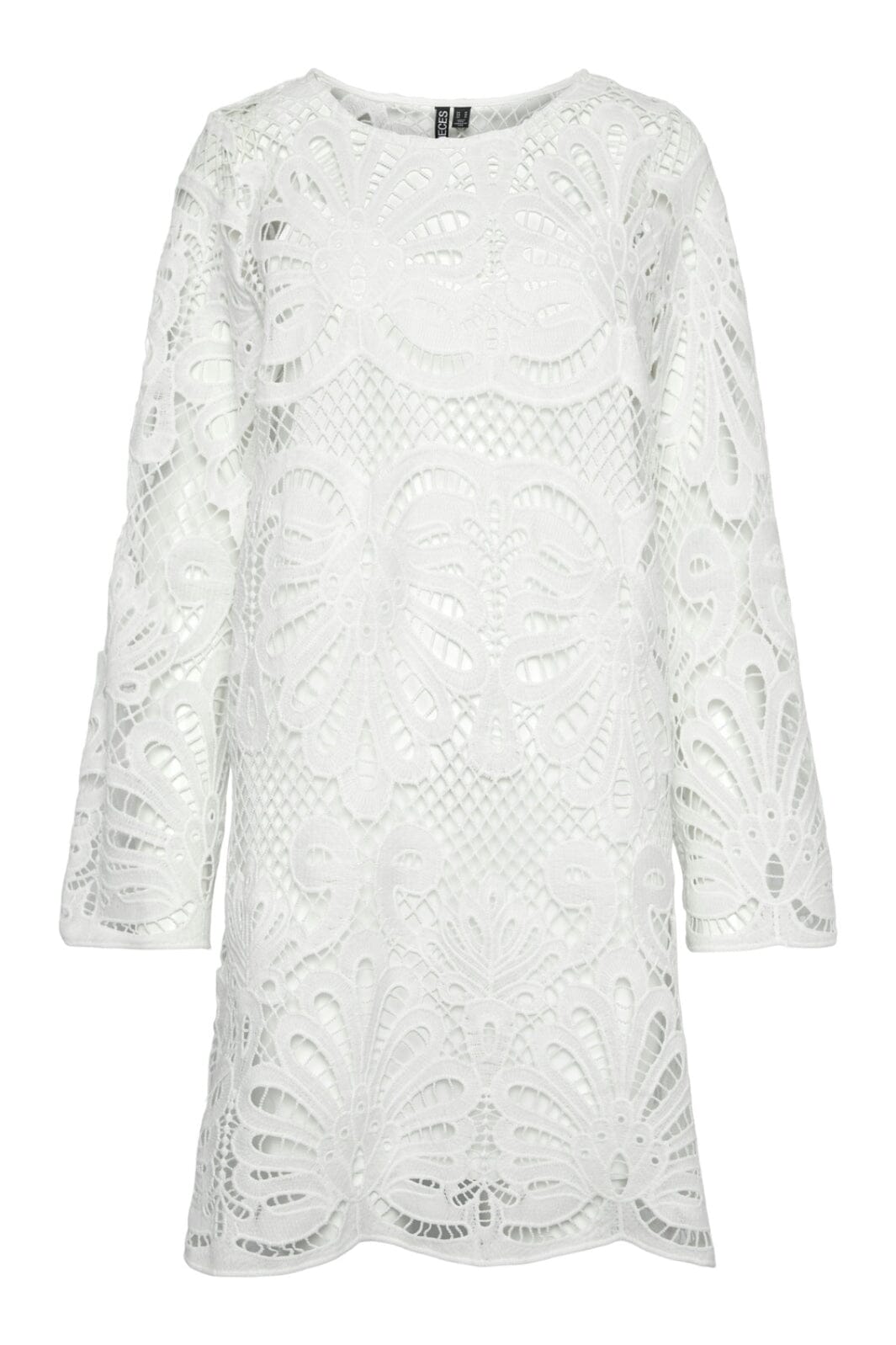 Pieces - Pclykke Ls Lace Dress - 4584681 Bright White Kjoler 