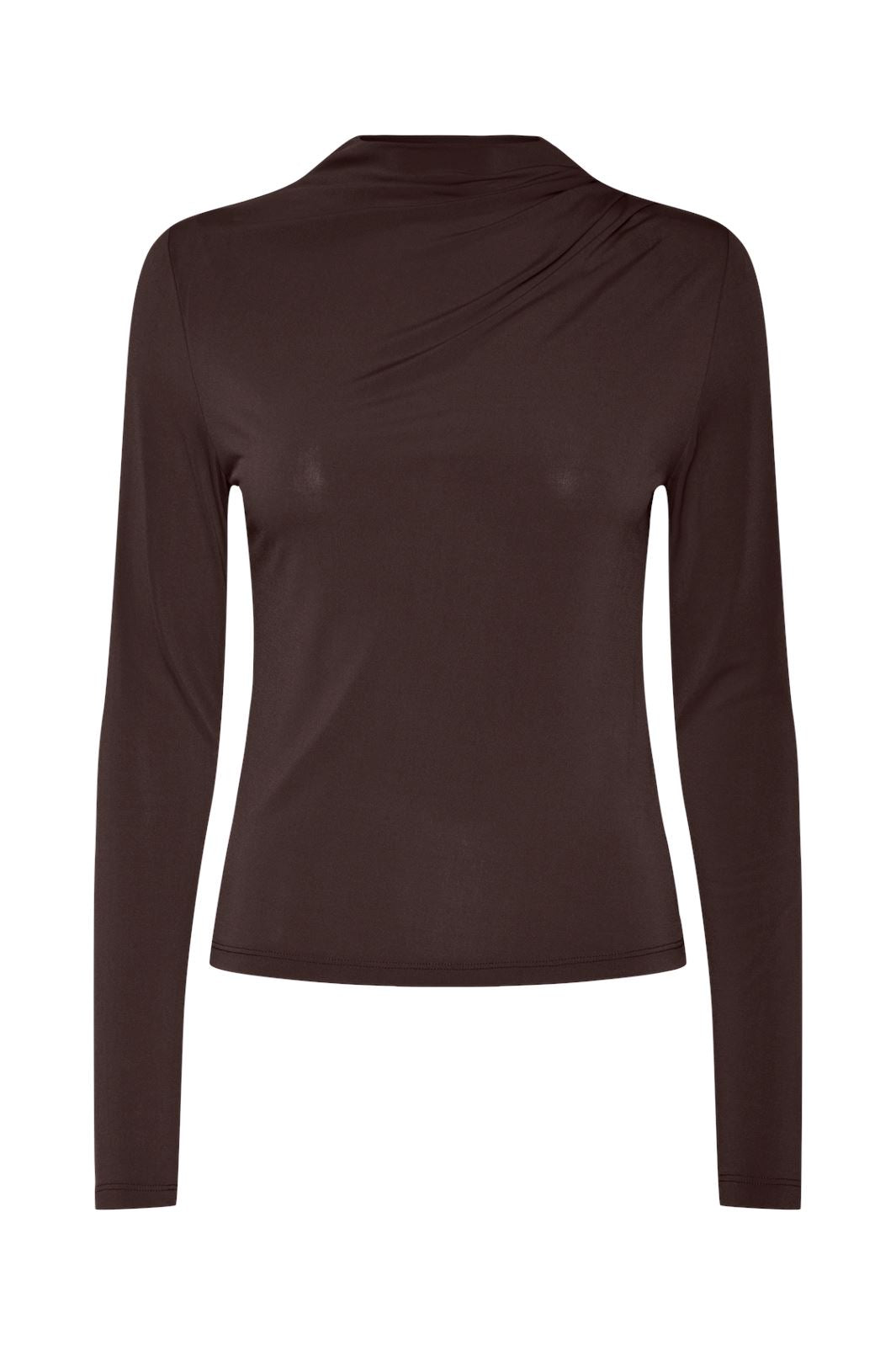 Pieces - Pcmadison Ls Draped Top - 4819496 Chicory Coffee