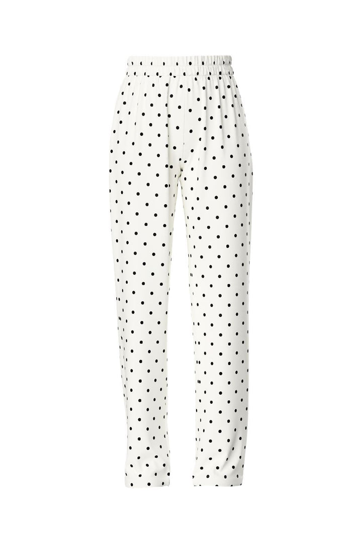 Pieces - Pcmalou Straight Pant - 4726121 Bright White Black Dots