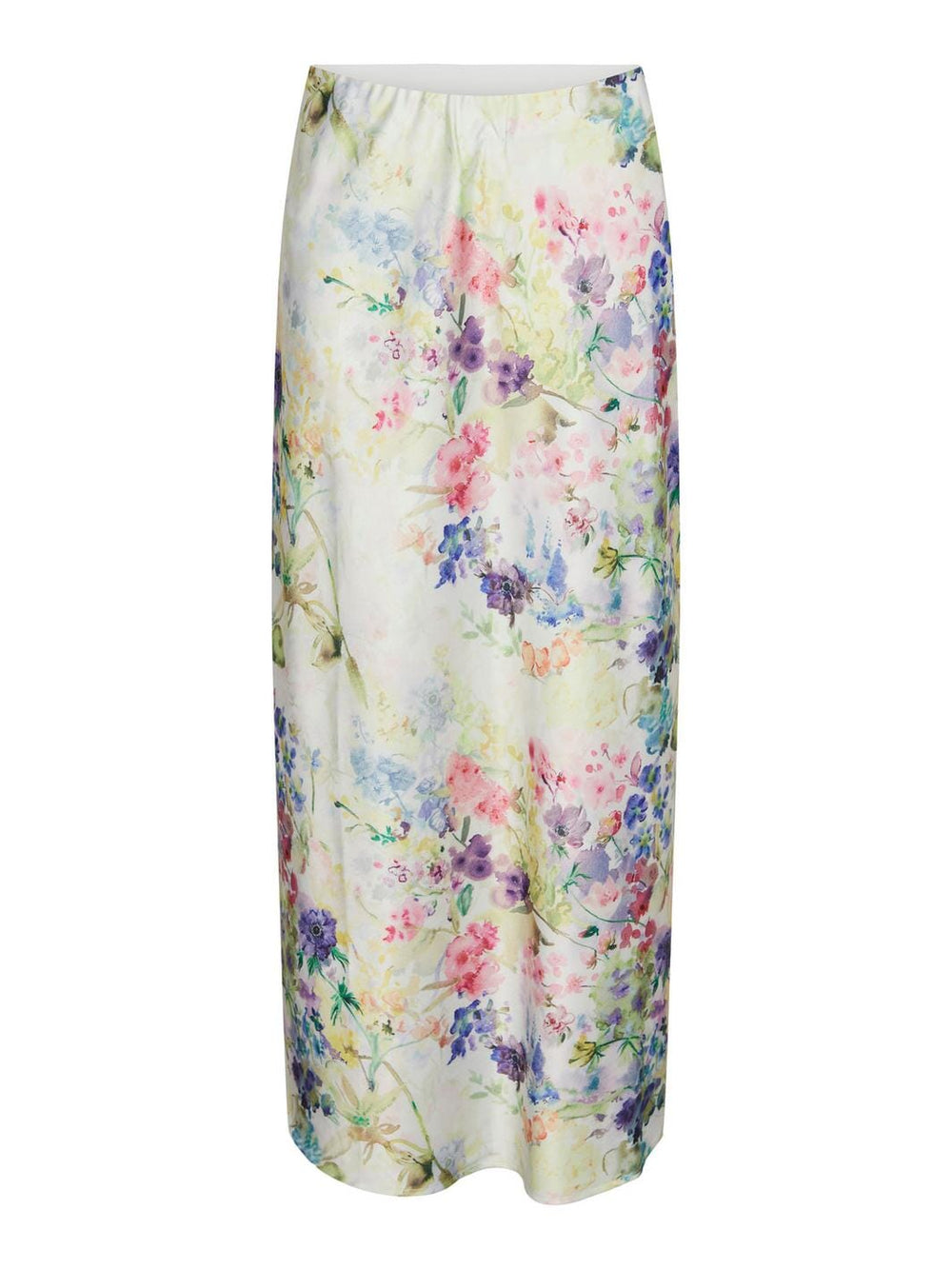 Pieces - Pcmari Long Skirt - 4507266 Cloud Dancer Flowers