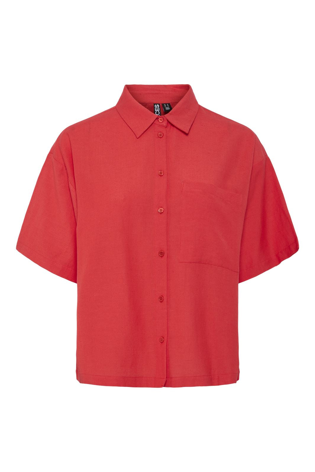 Pieces - Pcmilano Ss Shirt Pb - 4694920 Poppy Red