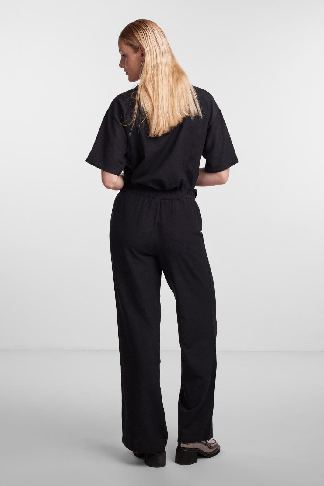 Pieces - Pcmilano Wide Pant Dmo - Black Bukser 