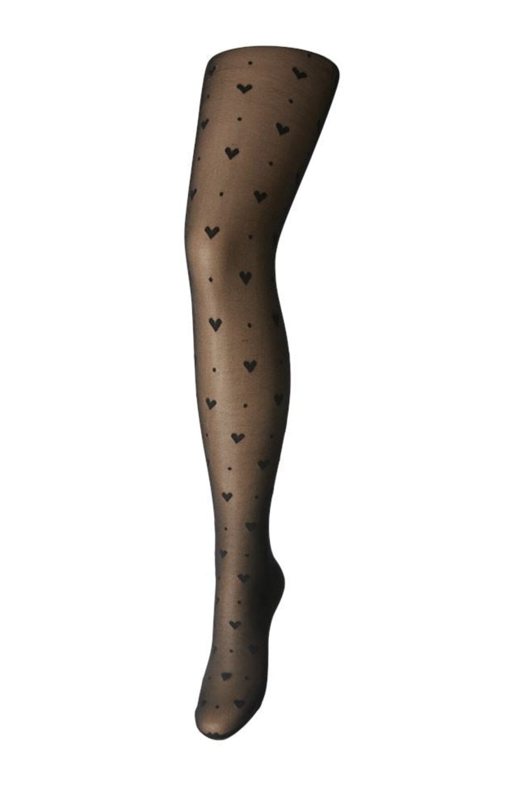 Pieces - Pcnia Heart Tights - 4591191 Black Hearts Strømpebukser 