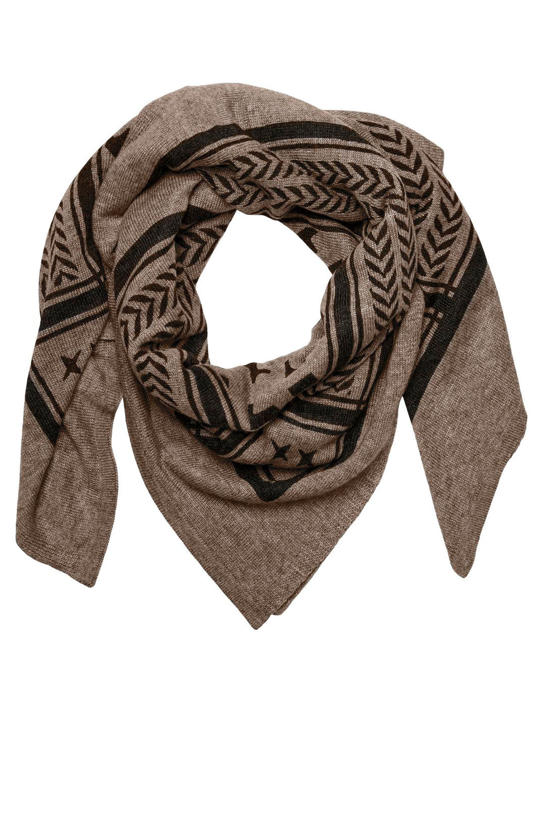 Pieces - PcNovis Wool Square Scarf - Fossil Tørklæder 