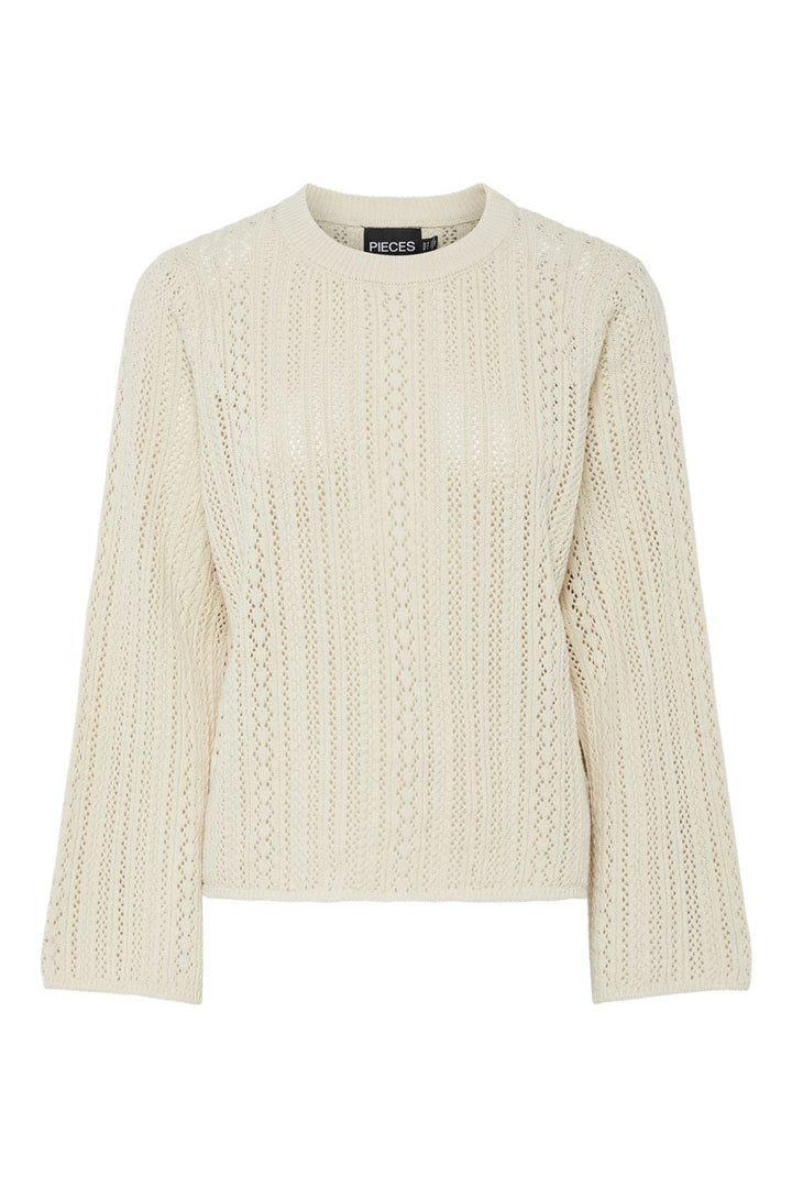 Pieces - Pcnuka Ls O-Neck Knit - 4642594 Birch