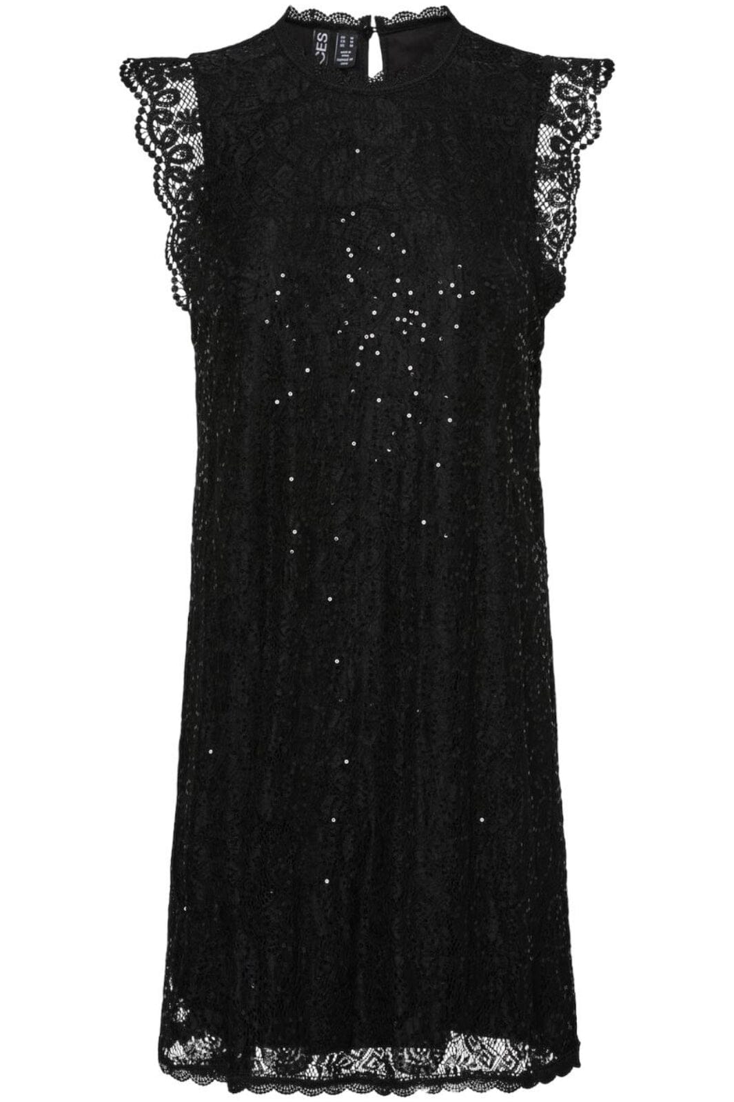 Pieces - Pcolline Sl Lace Sequins Dress Cp - 4567446 Black Kjoler 