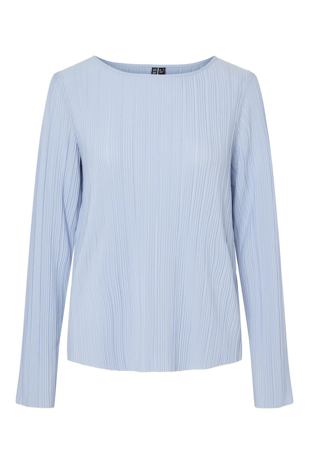 Pieces - Pcpammi Ls Plisse Top Pwp - 4742169 Cashmere Blue