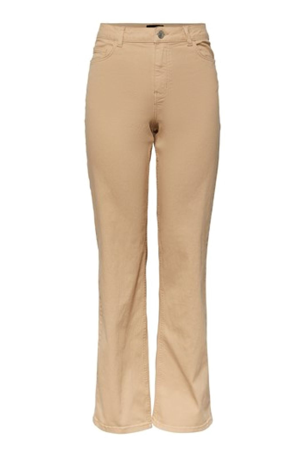 Pieces - Pcpeggy Hw Wide Pant Colour Bc - Irish Cream Bukser 