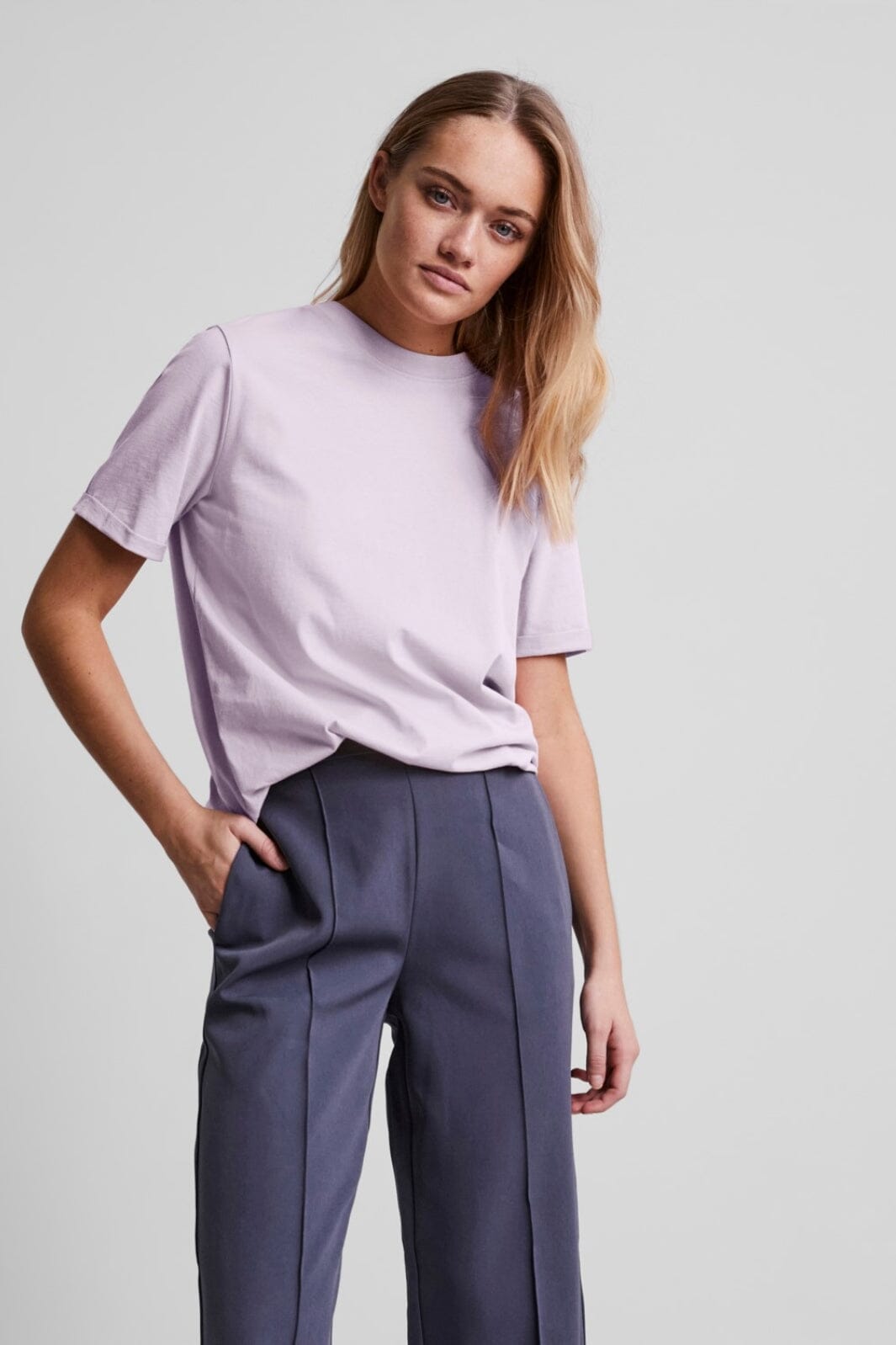 Pieces - Pcria Ss Fold Up Solid Tee - Lavendula T-shirts 