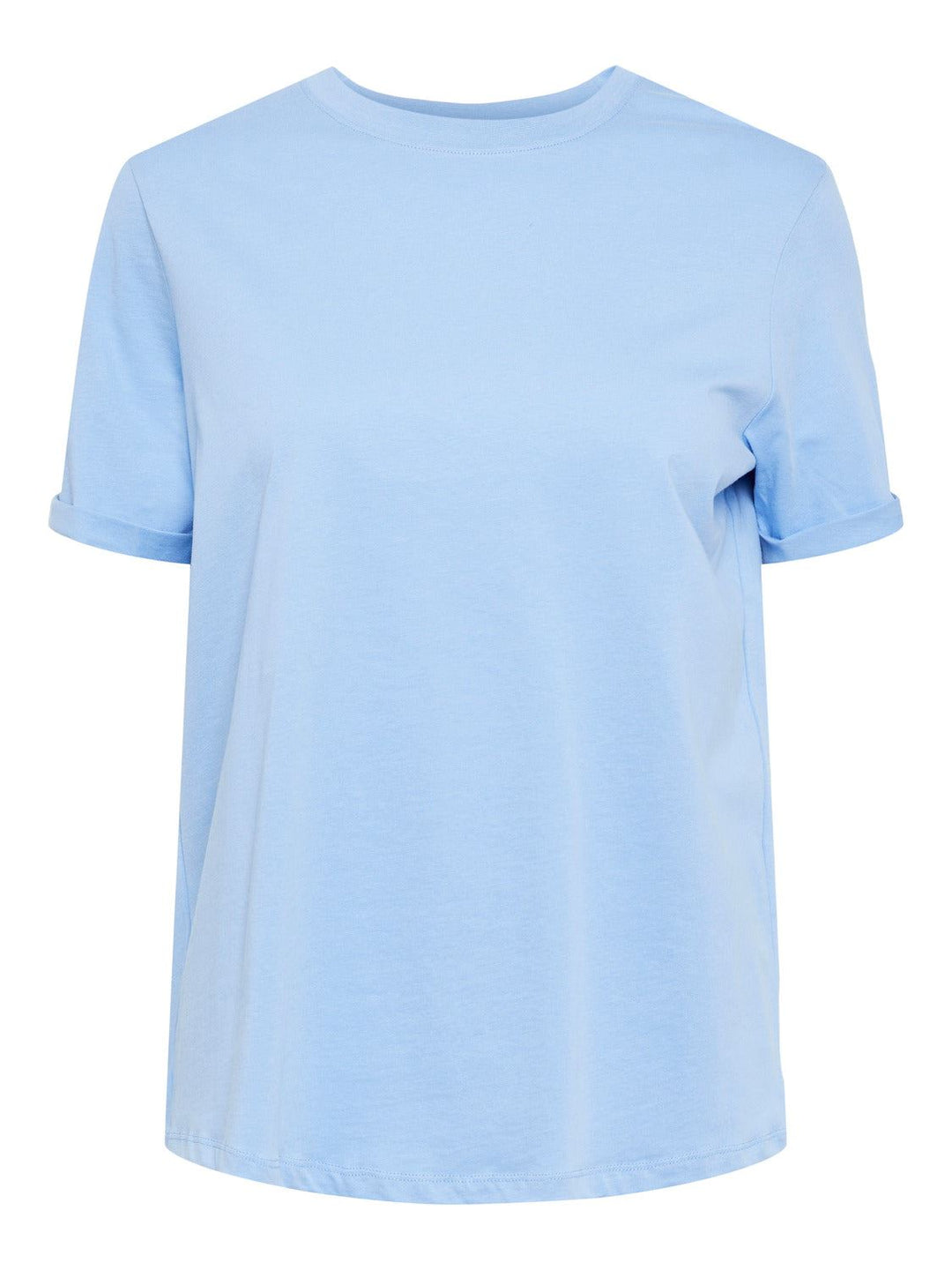 Pieces, Pcria Ss Fold Up Solid Tee, Vista Blue