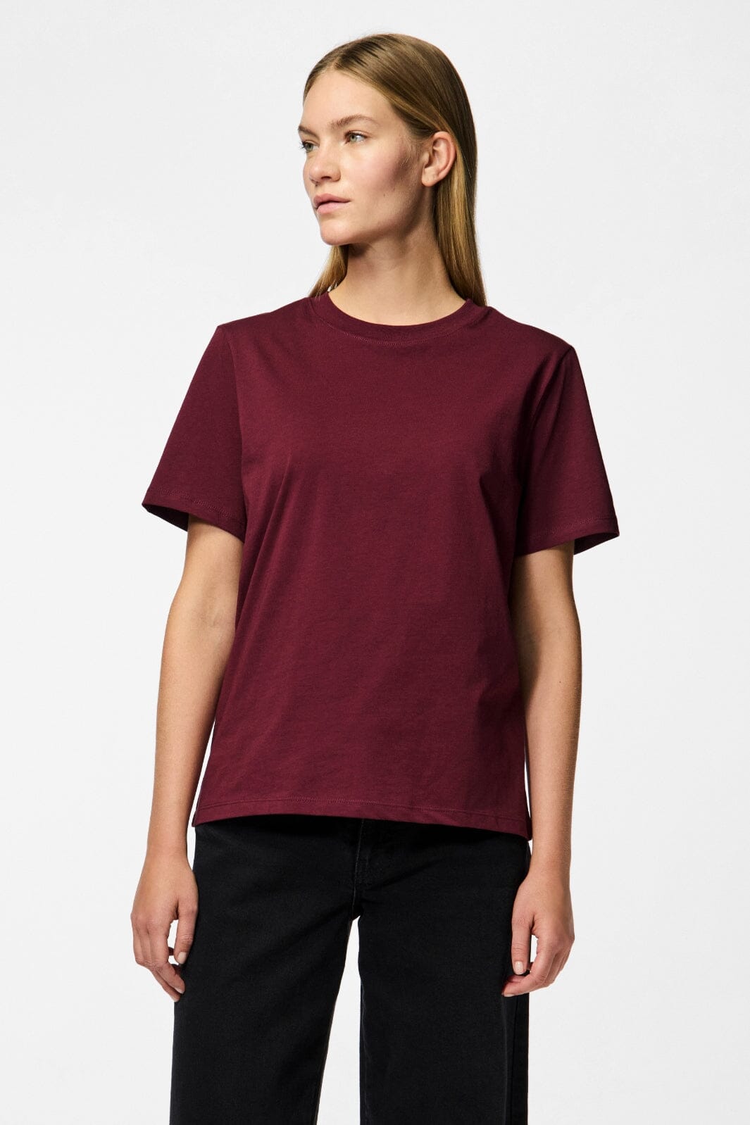 Pieces - Pcria Ss Solid Tee - 4551302 Tawny Port T-shirts 