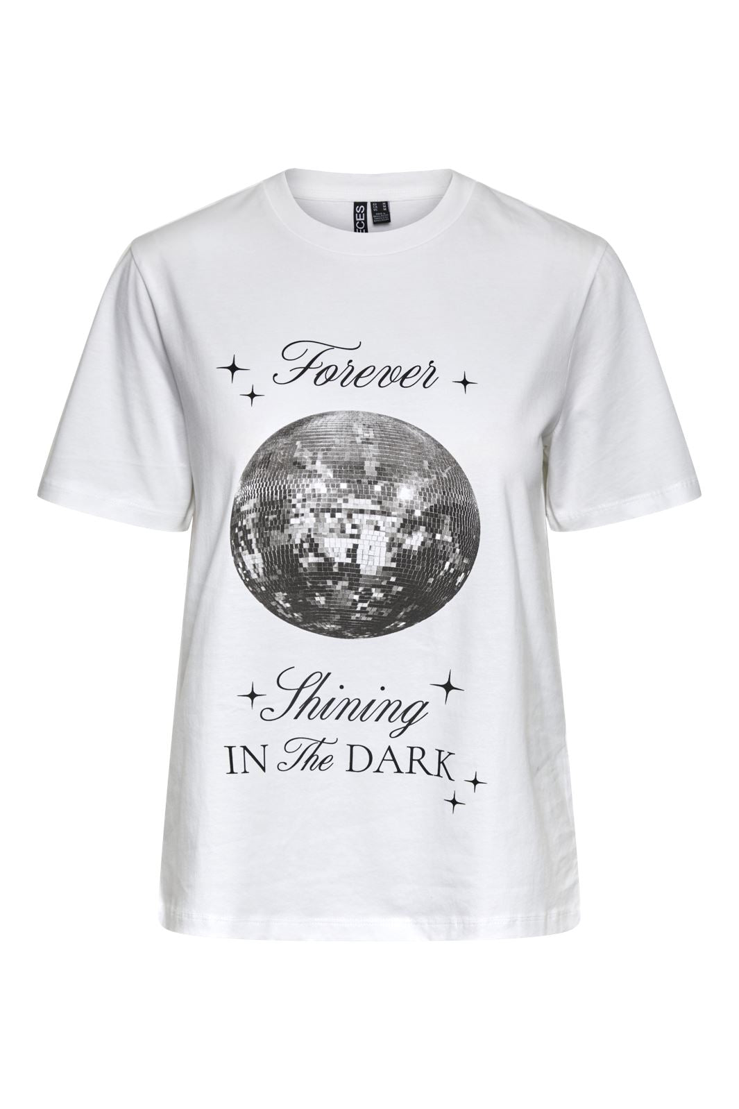 Pieces - Pcronda Ss Printed T-Shirt - 4654598 Bright White Forever Shining In The Dark