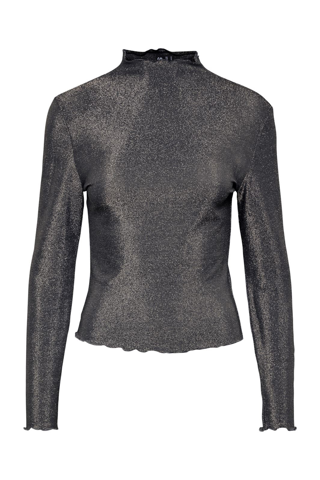 Pieces - Pcsandra Ls Mockneck Top - 4673448 Black Silver Lurex