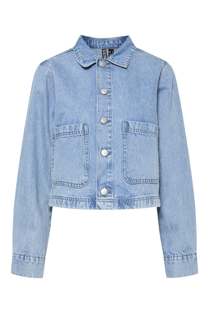 Pieces - Pcsky Denim Jacket - 4687686 Light Blue Denim