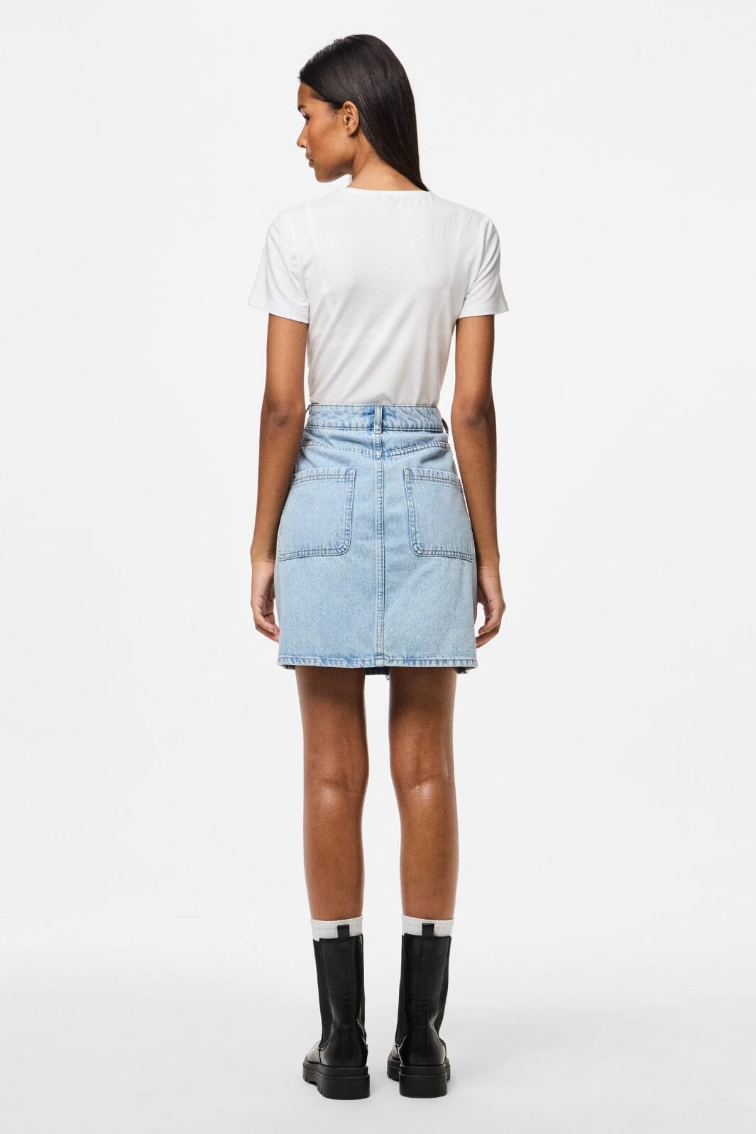 Pieces - Pcsky Mini Denim Skirt - 4687630 Light Blue Denim