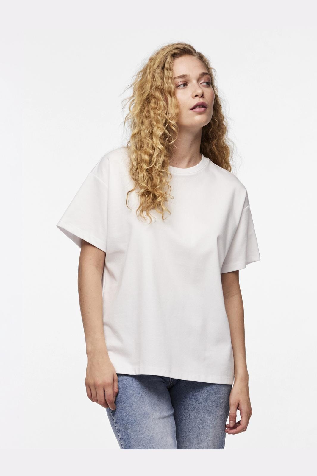 Pieces - Pcskylar Ss Oversized Tee - 4413262 Bright White