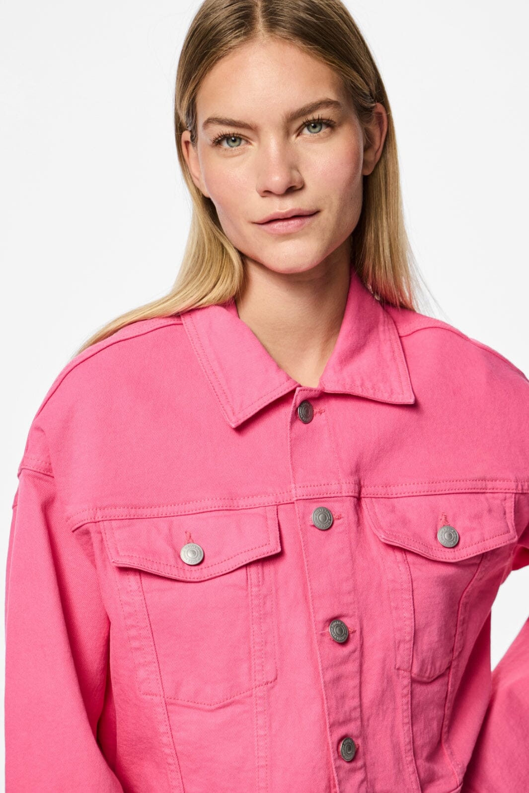 Pieces - Pcsvala Denim Jacket - 4693546 Pink Lemonade