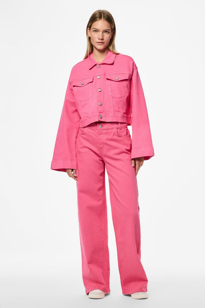 Pieces - Pcsvala Denim Jacket - 4693546 Pink Lemonade