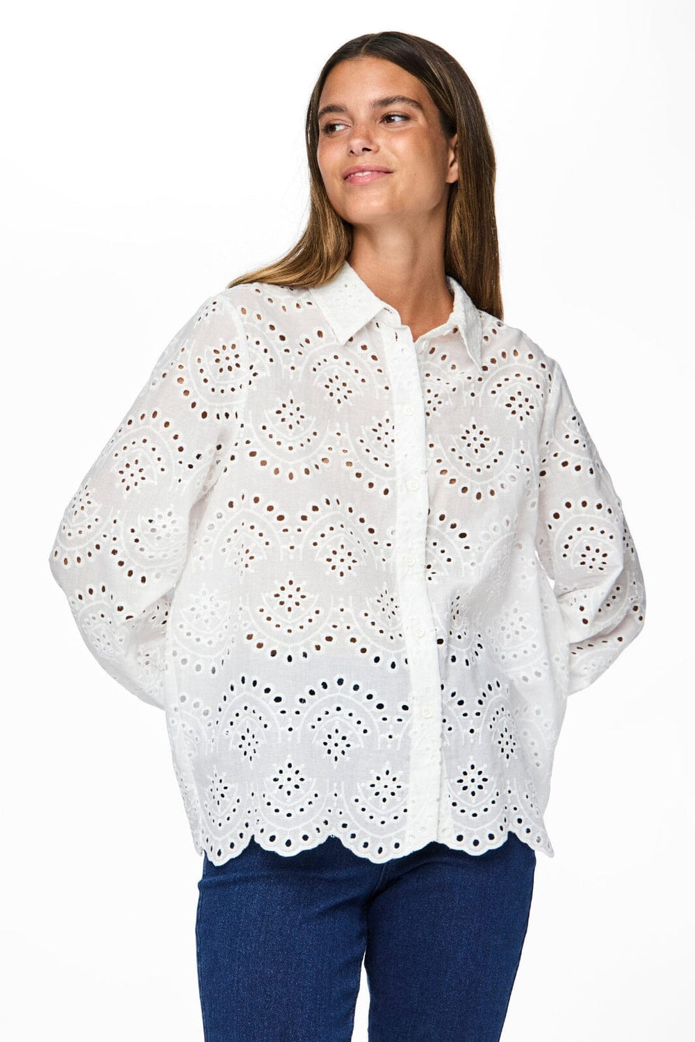 Pieces - Pcvilde Ls Shirt - 4649461 Bright White