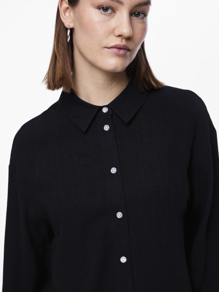 Pieces - Pcvinsty Ls Shirt - 4396246 Black Skjorter 