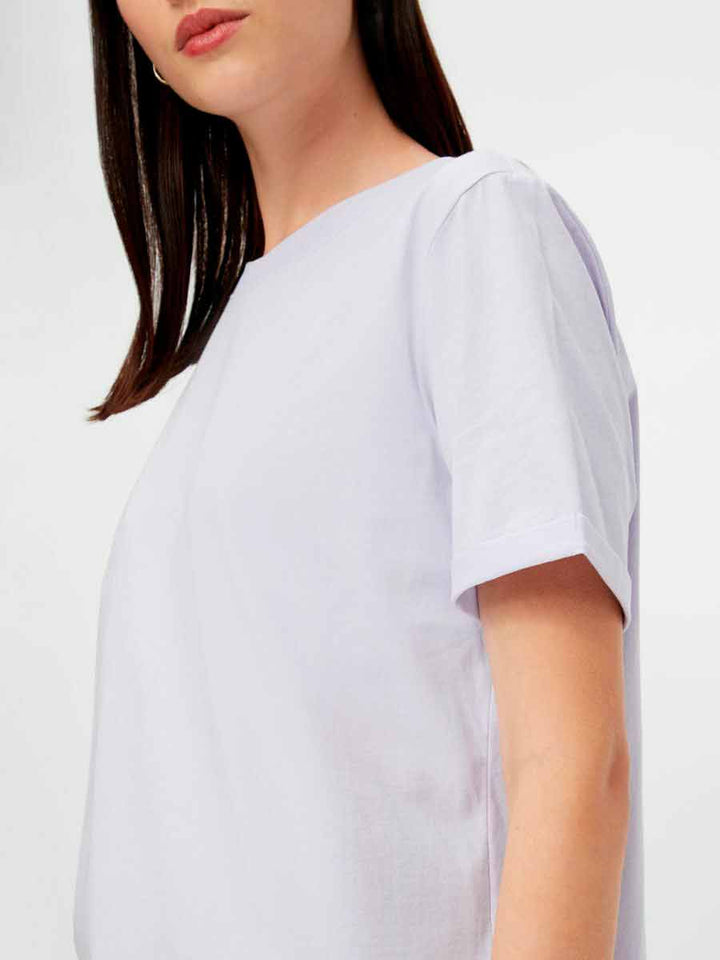 PIECES - Ria SS Fold Up Tee - Bright white T-shirts 