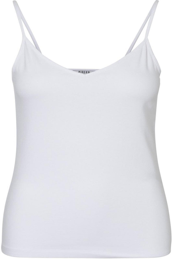 PIECES - Sirene Singlet - Bright White Toppe 