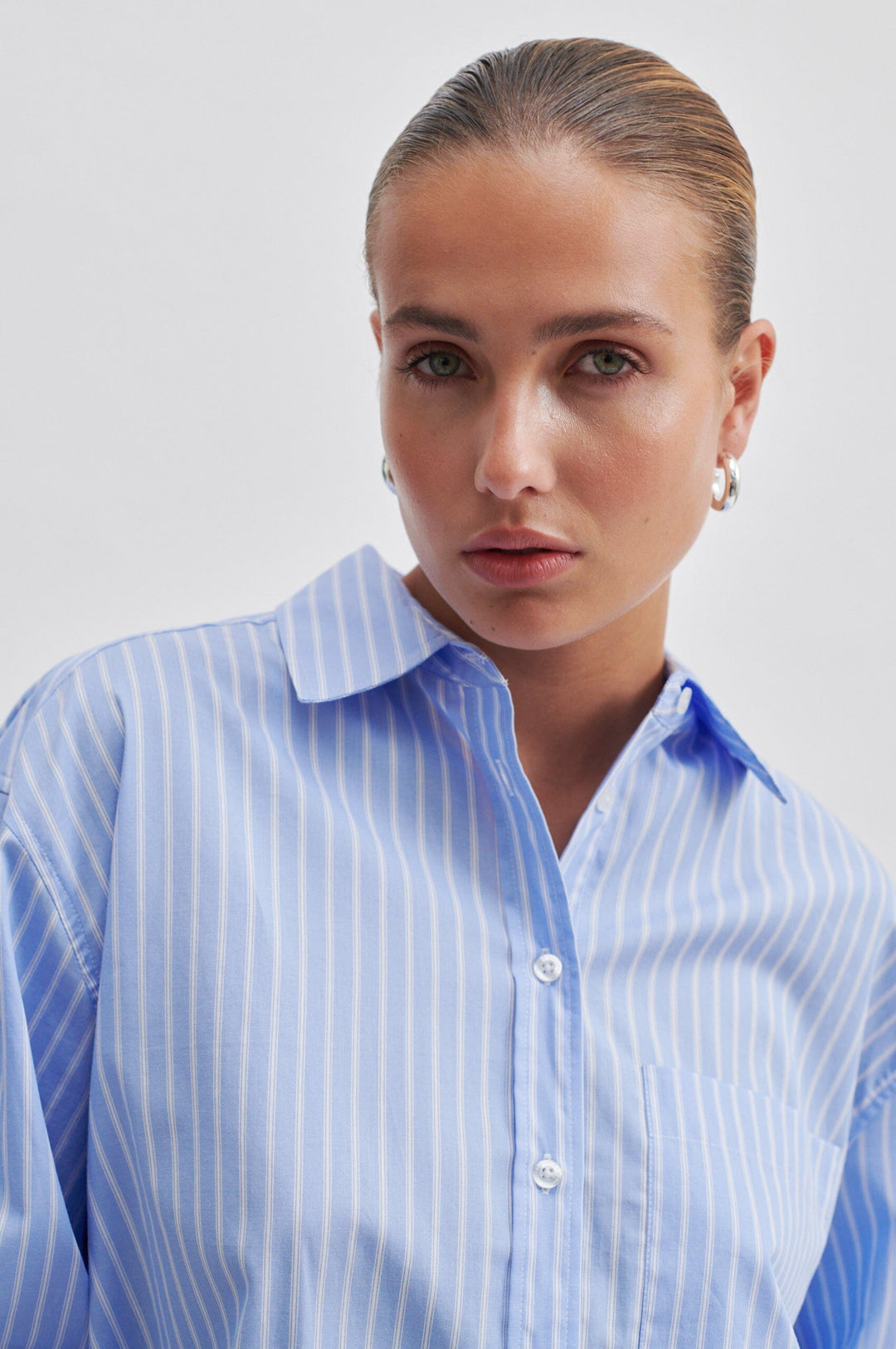 Second Female - Amale Shirt - 5039 Light Blue Stripe Skjorter 