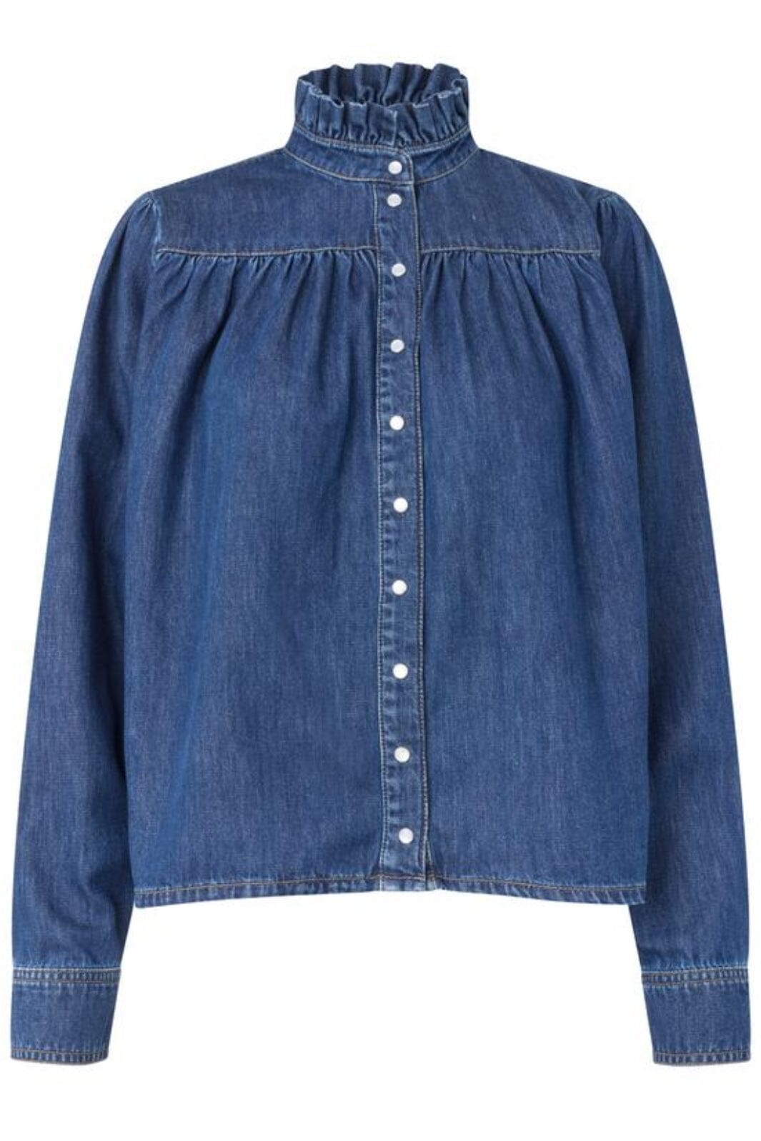 Second Female - Mina Denim Shirt 59309 - Blue denim