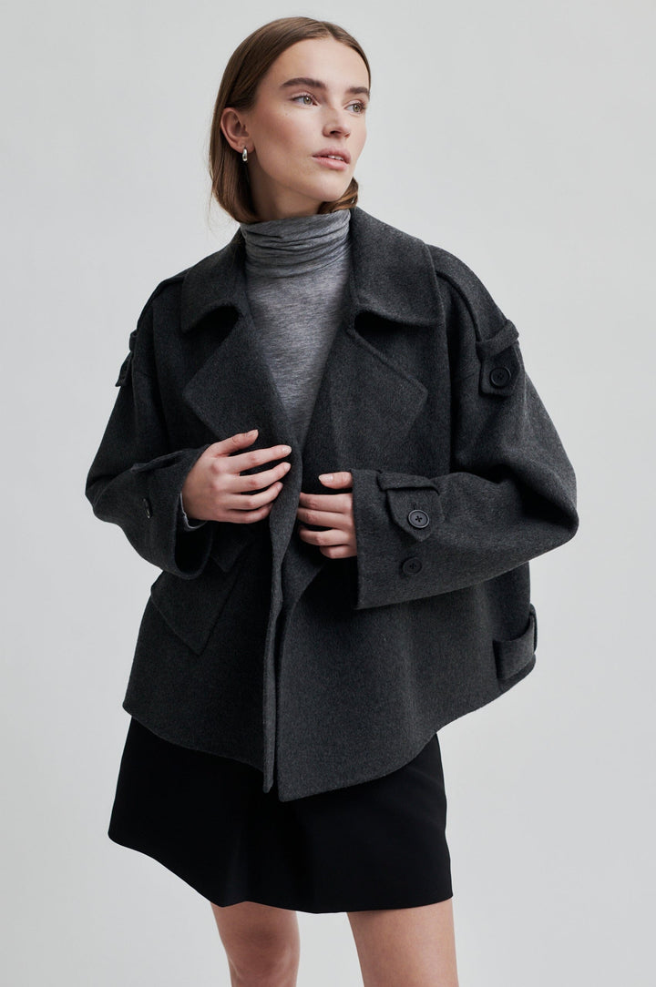 Second Female - Walance Short Jacket - Dark grey melange Jakker 