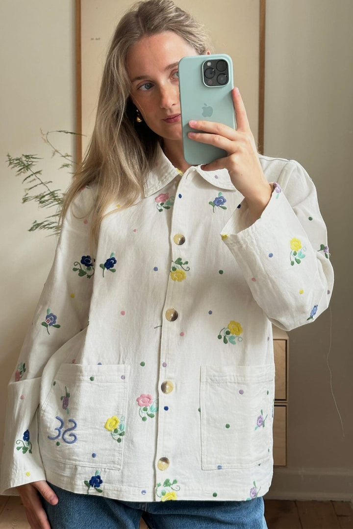 Sissel Edelbo - My Organic Cotton Jacket SE 1241 - White Flower Jakker 