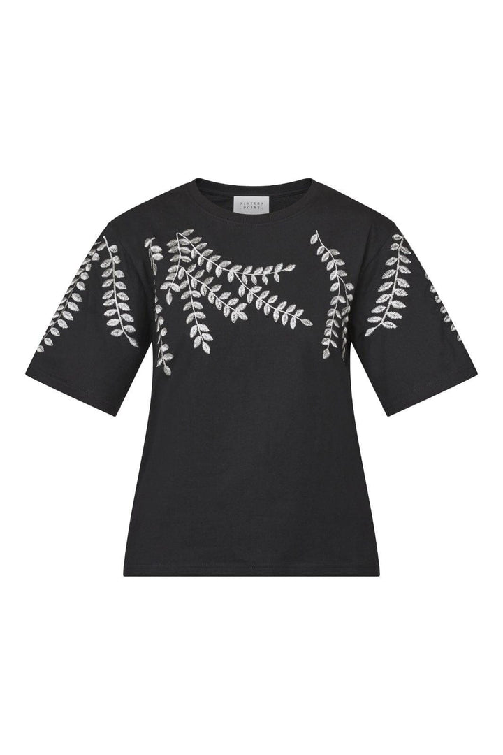 Sisters Point - Heda-Loose.Ss3 - 010 Black/Cream T-shirts 