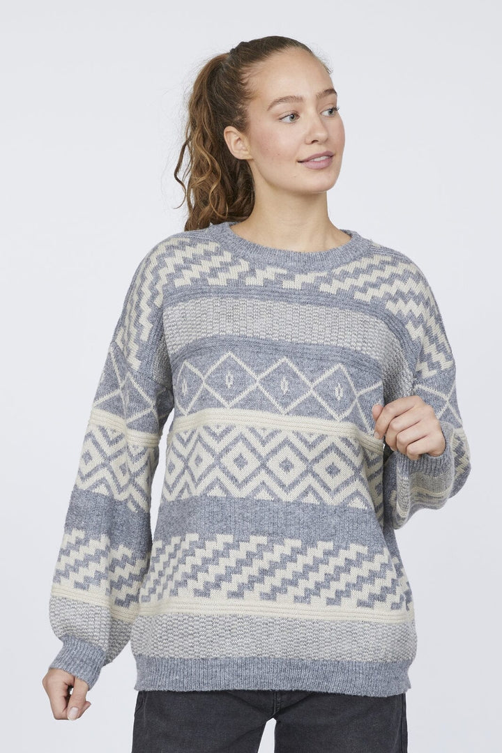 Sisters Point - Leisa-Pu - 053 Grey/Cream Strikbluser 