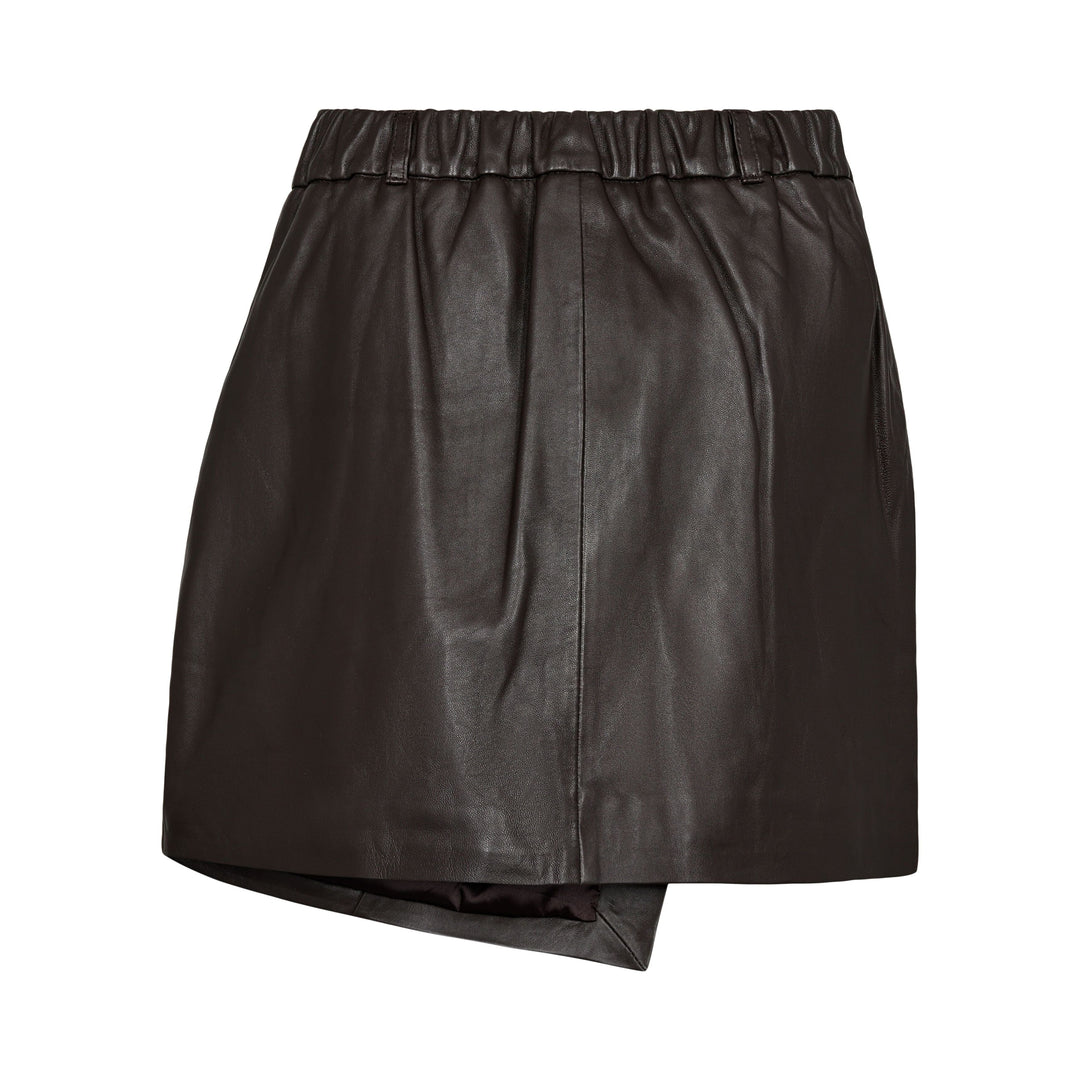 Sofie Schnoor - Short Wrap Skirt - 7136 Dark Coffee Nederdele 