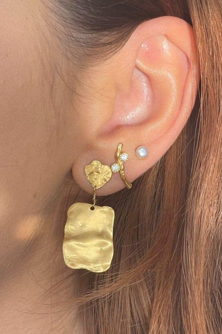 Stine A - Flow Earring With Two Stones - 1322-02-S Øreringe 