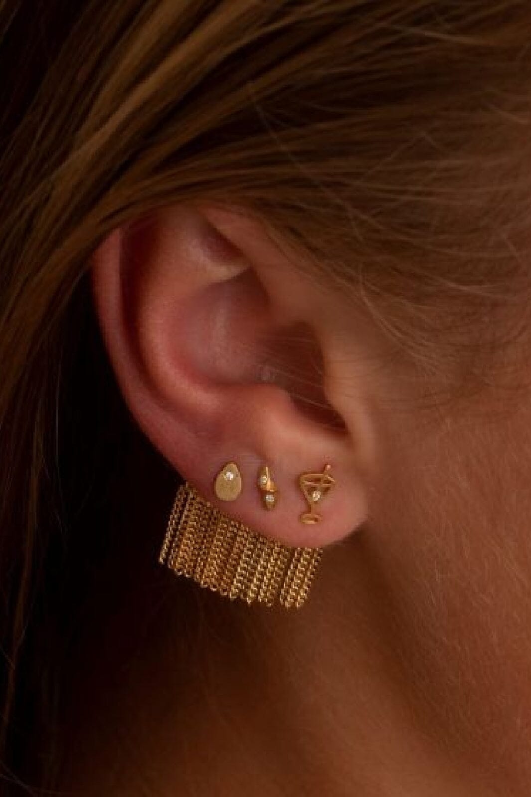 Stine A - Tres Petit Cocktail Earring Gold - 1241-02-S Øreringe 