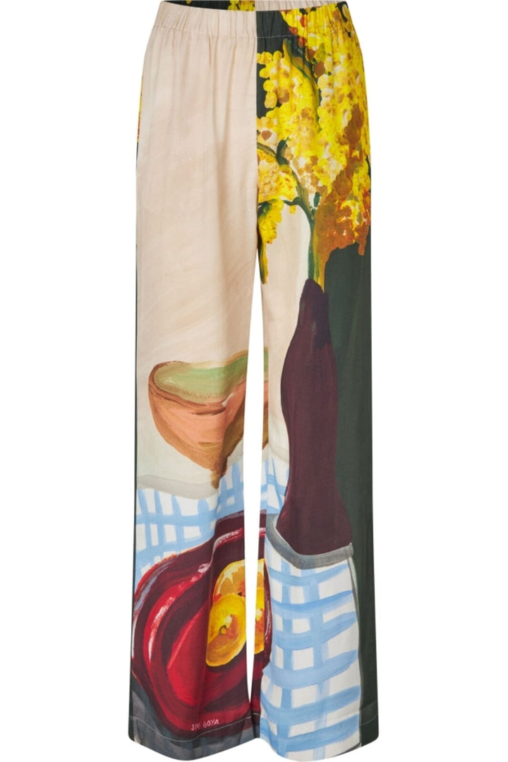 Stine Goya - 2263 Dry Viscose, Elasticated Long Pants sg-ss25-p009-2263p - Lemons On A Plate