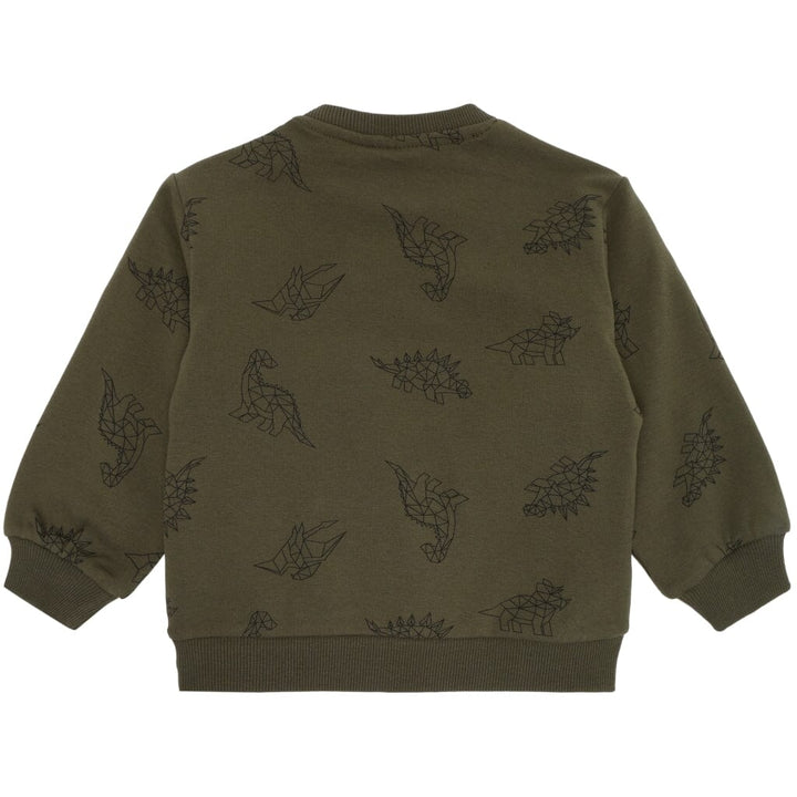 The New Siblings - Tnslaurent Sweatshirt - Ivy Green Dino Aop Sweatshirts 