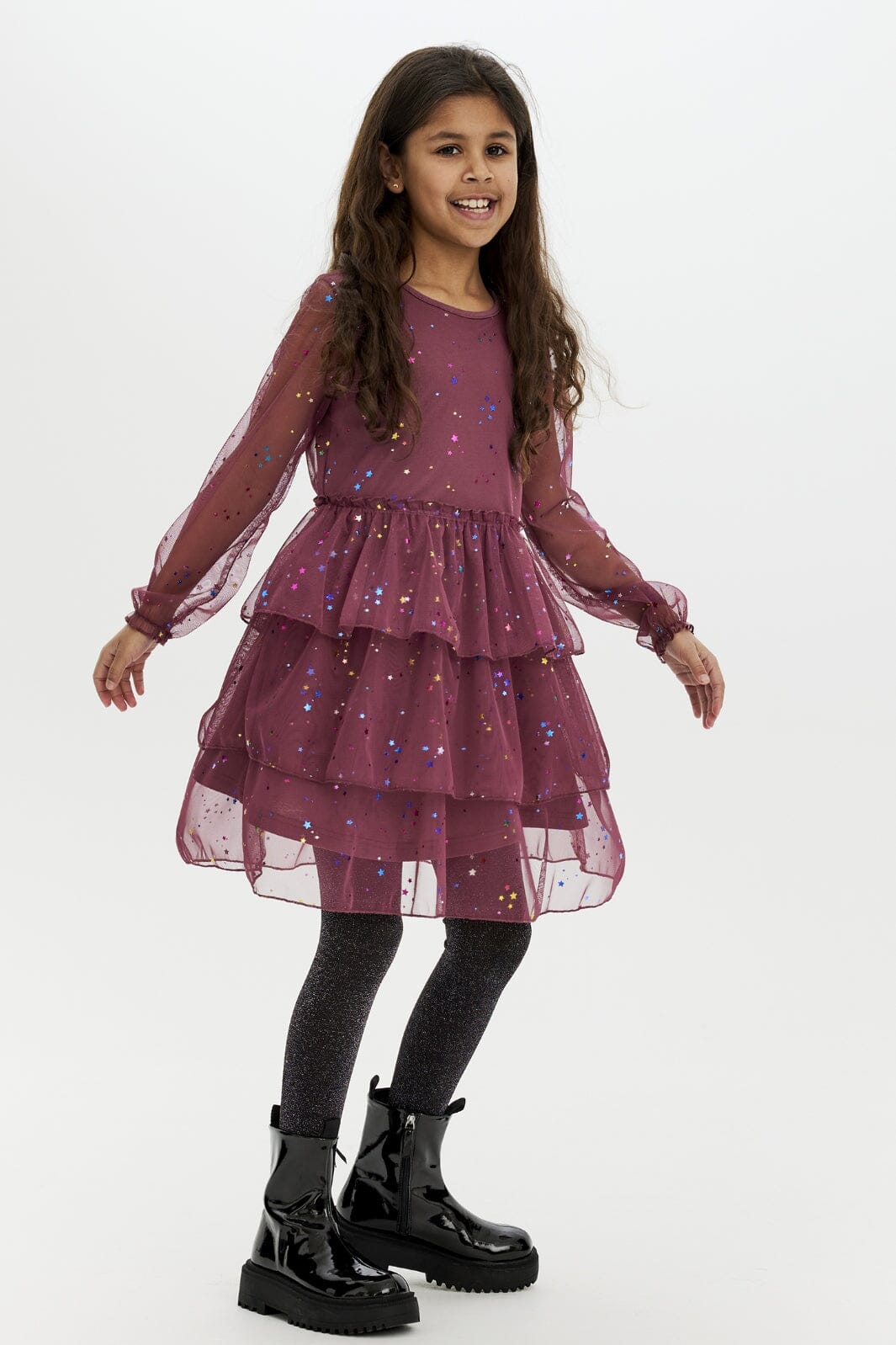 The New - Tnmillie Ls Dress TN5899 - Crushed Berry Kjoler 