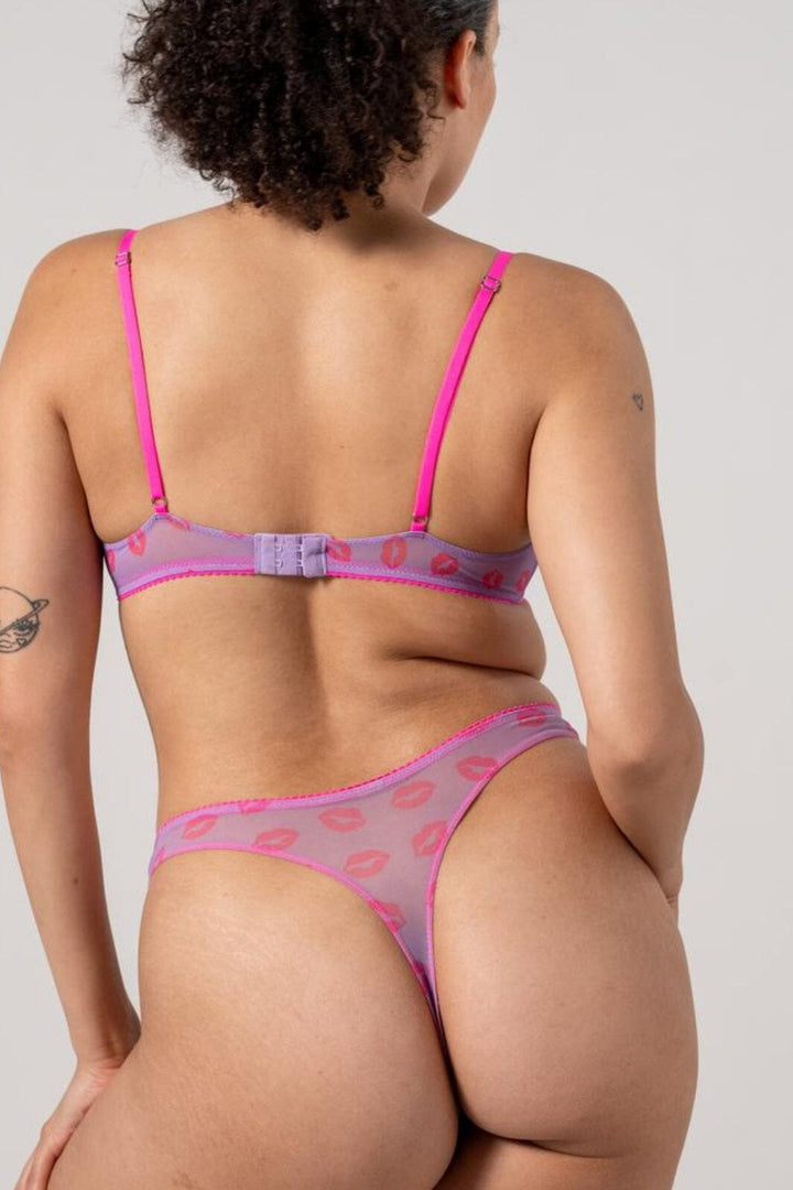 Understatement Underwear - Mesh Thong - Electric Lilac/Neon Pink Trusser 