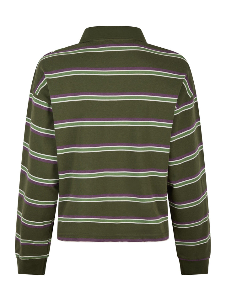 Valentin Studio - Polo Stripe Blouse Army - Army Bluser 