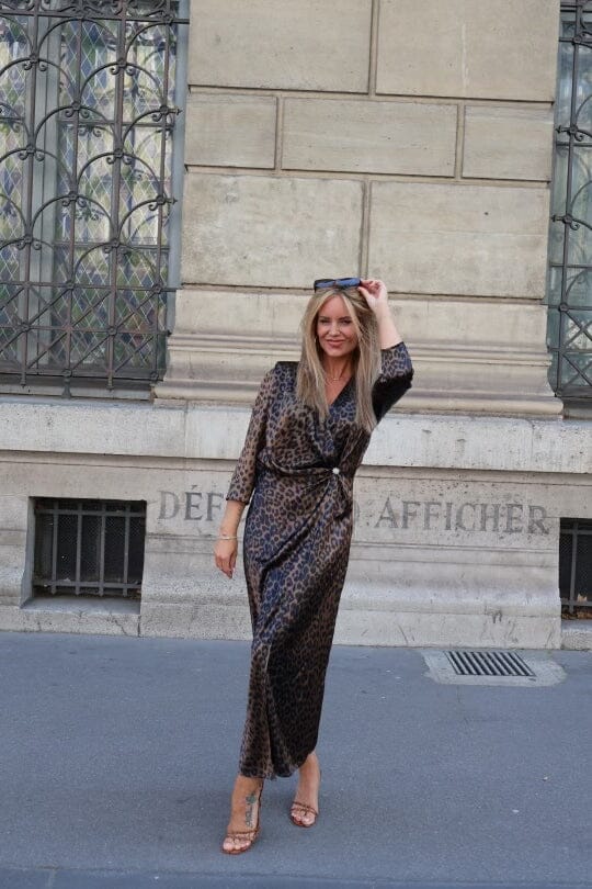 Valentin Studio - Star long dress - leopard 