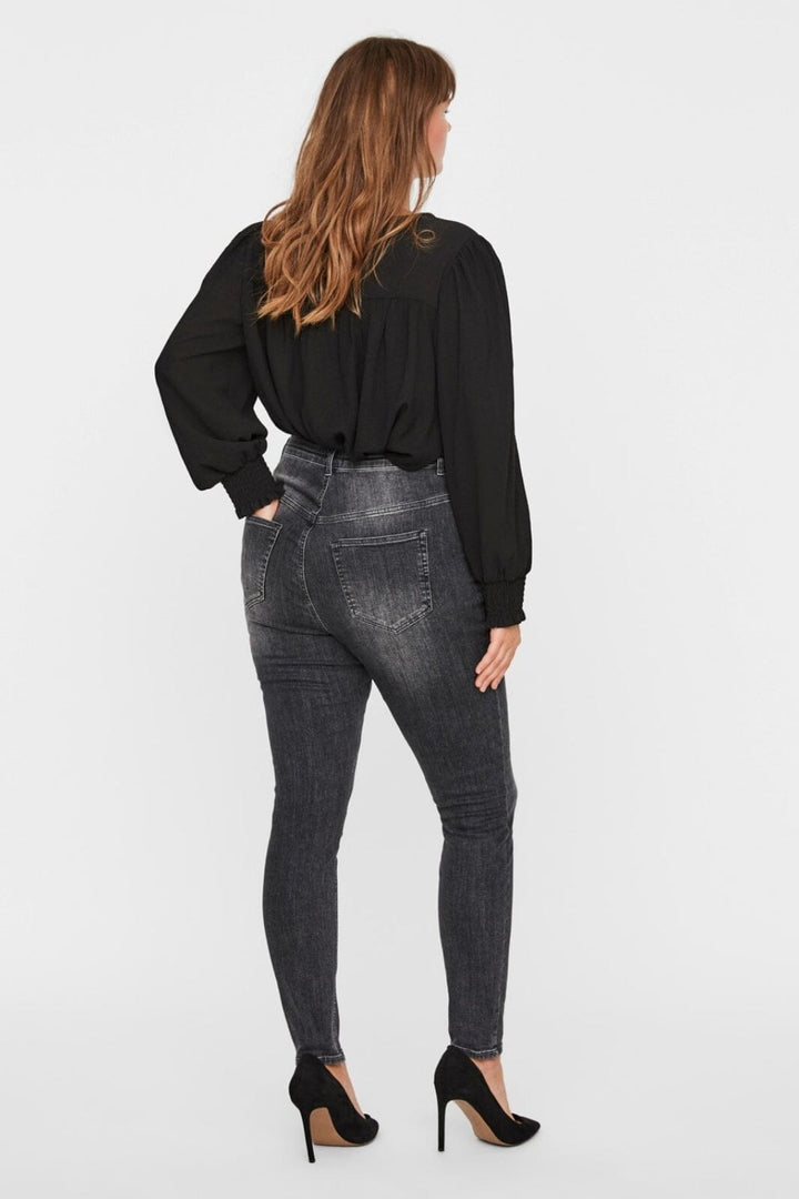 Vero Moda Curve - Vmlora Ss Bl Wash Jeans - 3464816 Black Denim Jeans 